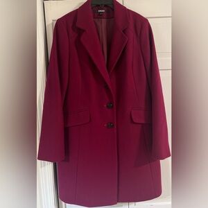 DKNY Wool Blend Mid Length Coat Size 12